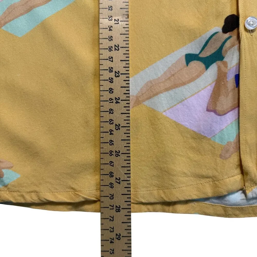 Duvin Design Co. "Have A Day" Button-Up Shirt Beach Sunbather Print Men Size M - Picture 7 of 11